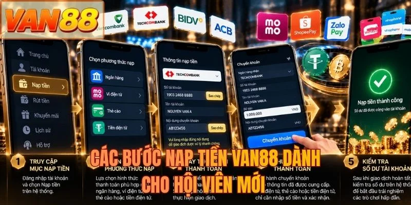 Các bước nạp tiền VAN88 dành cho hội viên mới